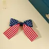 Accesorios para el Cabello Transfronterizos Europeos y Americanos para Bebés y Niñas, Lazo con Combinación de Colores del Día de la Independencia, Tela Completamente Cubierta, Pinzas para el Cabello que No Dañan, Venta al por Mayor de Accesorios para el Cabello