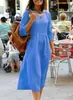 Comercio Exterior Ropa de Mujer Amazon. Vestido de Otoño e Invierno Holgado Talla Grande Manga Media Estilo Europeo y Americano Transfronterizo Aliexpress Ebay