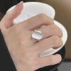 Anillo Geométrico Irregular Ovalado Cóncavo para Mujer, Anillo Abierto Simple Cepillado de Moda Único, Tendencia de Anillo de Dedo Índice Nicho