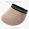Sombrero de Protección Solar Sombrero de Paja para Vacaciones de Playa para Mujer Ala Ancha Copa Vacía Sombrero de Sol Sombrero de Playa Sombrero de Copa Vacía Moderno