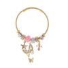 Pulseira Nova Panjiadora Europeia e Americana Liga Borboleta Cruz Pendente Moda Versátil Ajustável Pulseira de Personalidade