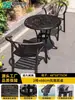 Mesas e Cadeiras de Exterior, Conjunto de Mesa Redonda de Liga de Alumínio para Pátio, Durável para Jardim, Lazer, Varanda ao Ar Livre, Villa
