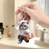 Novo produto criativo pingente de carro em forma de gatinho em acrílico plano para decoração de espelho retrovisor de carro
