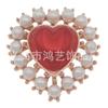 Fabricantes transfronterizos corazón perla flor plato hebilla de diamante joyería DIY fondo plano forma de corazón aleación lazo accesorios para bolso