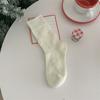 Nuevos calcetines rojos de Navidad de invierno, calcetines lindos y gruesos de longitud media, calcetines cálidos para mujer de color liso con cabeza de alce de toalla