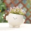Nuevos Productos de Jardinería, Macetas de Suculentas con Expresión de Dibujos Animados Lindas y Divertidas, Contenedores Creativos de Resina para Plantas de Escritorio, Decoración de Patio