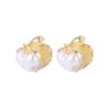 Pendientes de estilo coreano ligeros de lujo con forma de corazón de diamantes y perlas, con hebilla, diseño de lujo, estilo súper llamativo, elegantes, elegantes y elegantes.