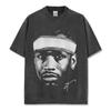 Camiseta Estampada Simple Iverson Iverson Transfronteriza Americana Vintage Lavada Pesada Casual Manga Corta Ins Trendy