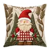 Funda de almohada temática navideña, funda de cojín impresa digitalmente, decoración de sofá, funda de almohada de dibujos animados festiva, Navidad transfronteriza