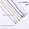 Colar de Corrente de Bolas de Aço Titânio Corrente de Bolas Onduladas de Aço Inoxidável Corrente de Bolas Redondas Corrente de Clavícula Ouro 14K18K Acessórios