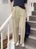 Lehu estilo coreano calça casual de pernas largas retas para mulheres 2023 Outono Novo cintura alta calça cropped emagrecedora solta 6113