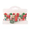 Pulsera de Navidad Pulsera de Cuentas Transfronteriza Muñeco de Nieve Árbol de Navidad Anciano Astas Colgante de Regalo Pulsera Venta al por Mayor