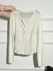 Nueva prenda exterior calada de estilo inspirado en Chanel, cárdigan de punto de manga larga para mujer, chaqueta nicho de longitud hasta el hombro, top de otoño