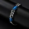 Pulsera de Cadena Cubana de Moda para Hombre Disponible en Dorado, Plateado, Azul, Negro y Múltiples Colores. Estilo Callejero, Versátil, Bloques de Color y con Sentido del Diseño