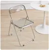 Silla de Acrílico Transparente Moda Celebridad de Internet Tienda de Ropa Silla para Fotos Hogar Simple ins Silla de Comedor Taburete Silla Plegable