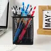Porta Lápices Negro Gran Capacidad Redondo de Malla Porta Lápices Almacenamiento Estudiante Oficina Escritorio Multifuncional Porta Lápices de Negocios 1 Pieza