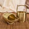 Olla de cobre con adornos dorados, cubo pequeño, escritorio de oficina, sala de estar, cornucopia de cobre, decoraciones chinas para el hogar