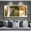 Enquadramento de foto de casamento montado na parede moldura de foto borda estreita personalizado estúdio cabeceira foto de casamento retrato de família crianças 3648