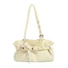 Bolsa de Ombro Casual Simples Estilo Coreano para Mulheres 2026 Nova Coleção Primavera Couro com Cera de Abelha Bolsa de Mão de Ombro Bolsa Tote para o Dia a Dia