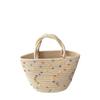 Bolsa de Cuerda de Algodón Bolsa Tejida de Paja Cuerda de Algodón Bolso de Mano de Cuerda de Algodón Bolso de Hombro Bolso de Playa Hueco Bolso Tote Bolsa Tejida Arcoíris