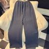 Pantalones de Pijama Largos Alargados para Mujer Primavera y Otoño Delgados para Andar por Casa Casual a Cuadros Sueltos de Pierna Ancha para Uso Exterior