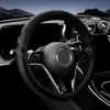 Funda para volante de coche con costuras de cuero, un artículo popular de exportación transfronteriza, apta para todas las estaciones, protector de volante sin anillo interior