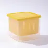 Caja de Almacenamiento Doméstica para Cocina para Jengibre, Ajo y Cebolleta Picada; Caja de Almacenamiento para Refrigerador; Caja Transparente para Condimentos a Prueba de Olores y con Drenaje