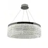 Lustre circular de cristal moderno, luminária de cristal para sala de estar, iluminação feita sob medida para casas modelo de villa duplex