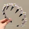 Diadema de lunares estilo francés para mujer, diadema elegante de corona alta, versátil para uso diario, accesorio para el cabello para uso en exteriores, accesorio para el cabello al por mayor para puestos