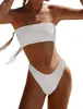 2027 Nuevo traje de baño transfronterizo europeo y americano Amazon comercio exterior bikini sexy sin tirantes traje de baño de dos piezas multicolor para mujer algodón