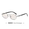 Gafas de Sol Redondas de Marco Pequeño que Cambian de Color de Nuevo Estilo, Gafas de Sol de Alta Gama para Mujeres Europeas y Americanas, Gafas de Sol Metálicas Retro para Rostro Pequeño
