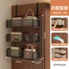 Cabide Lateral Externo de Guarda-Roupa Uso Doméstico Sem Perfuração Gancho de Porta de Armário Artefato de Armazenamento para Roupas Chapéus Bolsas