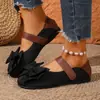 Zapatos Mary Jane planos de lazo nuevos retro transfronterizos para mujer, zapatos náuticos versátiles casuales de punta poco profunda de calidad de exportación