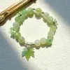Pulsera Nueva de Cristal y Vidrio con Colgante de Flor y Hoja de Arce, Pulsera de Amistad para Mujer, Joyería Festiva, Venta al por Mayor para Atracciones Turísticas