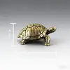 Tortuga de Cobre Macizo Estilo Antiguo, Adorno de Latón para Riqueza, Paz y Longevidad, Mascota de Té, Manualidad de Escritorio