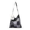 Bolso de lona ligero y versátil para mujer, bolso de mano informal de gran capacidad para estudiantes, bolso de hombro a cuadros 2024