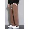 Moda Casual Masculina Nova de Outono Tamanho Plus Calças de Moletom Moda Simples Cor Sólida Versátil Calças de Perna Reta Calças Casuais