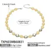 Collar de acero inoxidable con cuentas ovaladas multicolor transfronterizo europeo y americano, pulsera de cadena para clavícula de mujer de nicho de lujo ligero