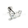 Aretes de titanio F136 con triple lazo de corazón y circonita cúbica, joyería para piercing de aleación de titanio G23, tachuelas para cartílago de la oreja y tachuelas para hélix