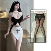 Diseño Original Monja Castigo Ropa Interior Sexy Juego de Roles Sexy Uniforme Calado Libre de Tentación de Abertura