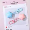 Chaveiro de resina em formato de estrela gordinha na cor macaron, pingente de bolsa fofo na cor de doce, chaveiro de miçangas DIY feminino