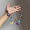 Colar Longo Irregular de Pedras Naturais Estilo Retro para Mulheres, Estilo Étnico Boêmio, Luxo Leve, Corrente de Clavícula Exquisita da Moda
