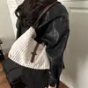 Bolsa de Grande Capacidade Bolsa Feminina 2025 Nova Tendência Moda Cor Sólida Veludo Bolsa de Ombro de Mão Estilo Coreano Estilo Estrangeiro Bolsa Tote