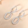 Luxo leve S925 prata completa diamante anel orelha fivela japonês e coreano diamante-embutido geométrico orelha pinos frescos embutidos joias de zircão para as mulheres