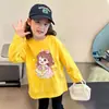 Camiseta de Manga Longa para Meninas Algodão Puro Roupa de Outono 2026 Nova Estilosa Estilo Outono Top Infantil Camada Base de Outono para Menininha