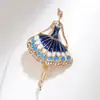 Broche de Menina de Balé com Strass de Liga de Moda Estilo Coreano Temperamento Venda Quente Transfronteiriça Broche de Libélula com Gotejamento de Óleo Vintage