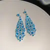 Pendientes de Zirconia de Aguja de Plata con Forma de Rombo Irregular Lujo Ligero Pendientes de Botón de Gama Alta Estilo Popular Europeo y Americano Pendientes Exagerados de Personalidad Venta al por Mayor
