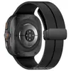 Para Samsung Galaxy Watch7 Ultra Pulseira de Relógio de Silicone Ultra47MM Ranhura Fivela Magnética Pulseira de Pulso