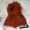 Moda Otoño e Invierno Nuevo Bufanda de Punto Grueso Cálida Versátil Color Sólido Mezcla de Lana Sarga Estilo Coreano Calentador de Cuello de Alta Gama