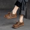 Shanghai Jiejie - Zapatos casuales de verano para mujer, cómodos, con suela disuelta, con cordones y agujeros, sandalias de piel de vaca pulida en color
